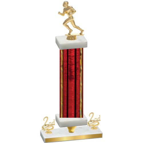 Premium Single Red Glacier Second Place Football Trophy