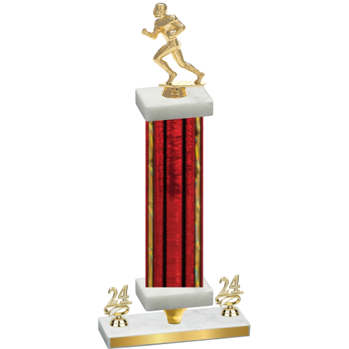 Premium Single Red Glacier Year Football Trophy