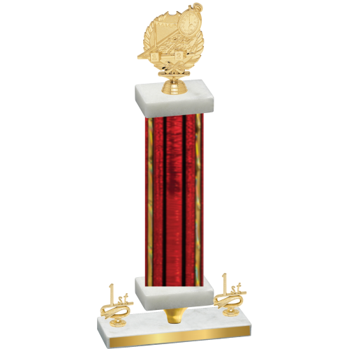 Premium Single Red Glacier First Place Swimming Trophy