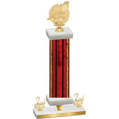 Premium Single Red Glacier Second Place Swimming Trophy