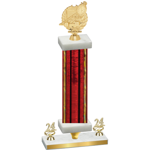 Premium Single Red Glacier Year Swimming Trophy