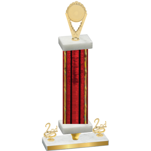 Premium Single Red Glacier Second Place Insert Trophy