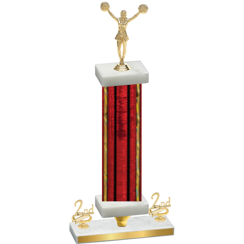 Premium Single Red Glacier Second Place Cheerleading Trophy