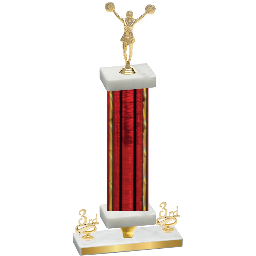 Premium Single Red Glacier Third Place Cheerleading Trophy