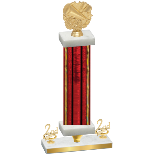 Premium Single Red Glacier Second Place Cheerleading Trophy