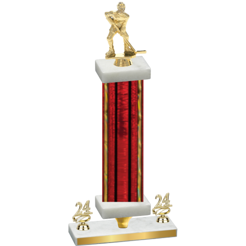 Premium Single Red Glacier Year Hockey Trophy