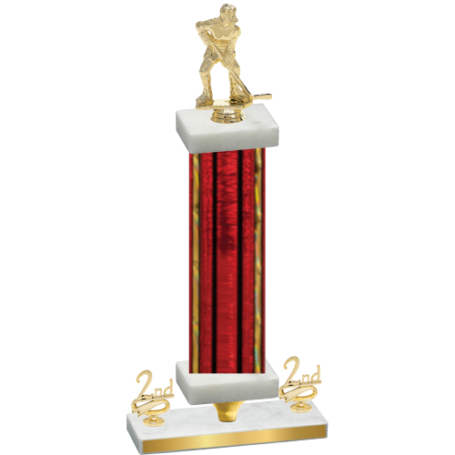 Premium Single Red Glacier Second Place Hockey Trophy