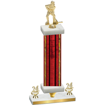 Premium Single Red Glacier Year Hockey Trophy