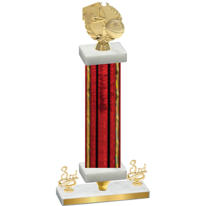 Premium Single Red Glacier Third Place Basketball Trophy