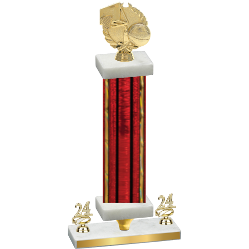 Premium Single Red Glacier Year Basketball Trophy