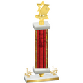 Premium Single Red Glacier First Place Pickleball Trophy