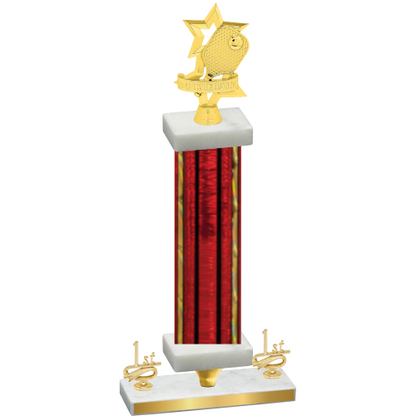 Premium Single Red Glacier First Place Pickleball Trophy