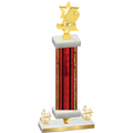 Premium Single Red Glacier Fourth Place Pickleball Trophy