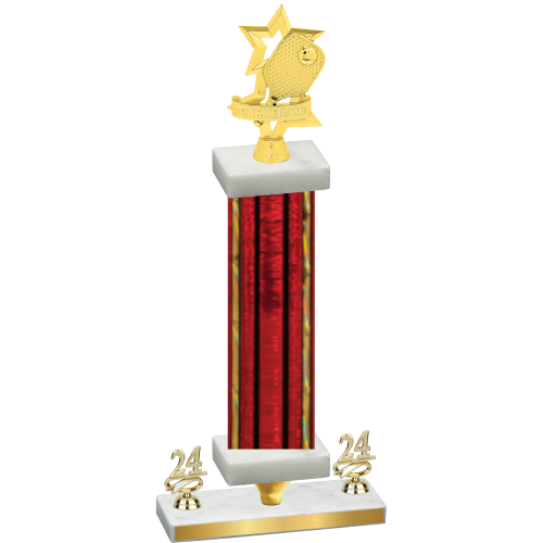 Premium Single Red Glacier Year Pickleball Trophy