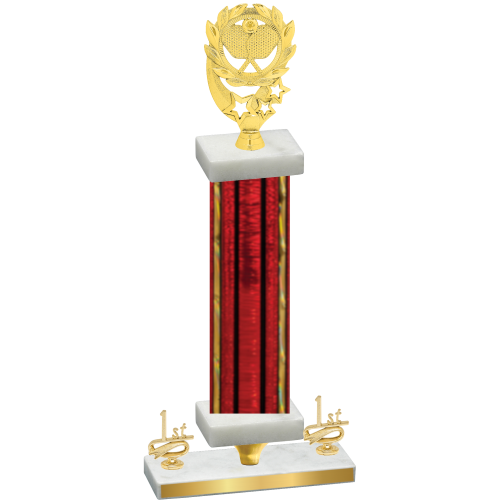 Premium Single Red Glacier First Place Pickleball Trophy