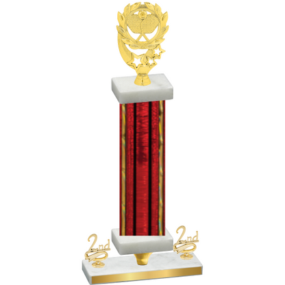 Premium Single Red Glacier Second Place Pickleball Trophy