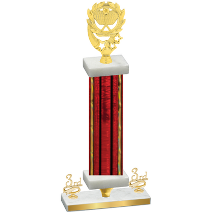 Premium Single Red Glacier Third Place Pickleball Trophy