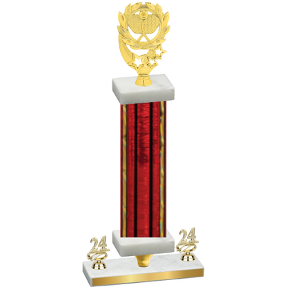 Premium Single Red Glacier Year Pickleball Trophy