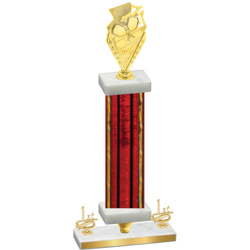 Premium Single Red Glacier First Place Pickleball Trophy