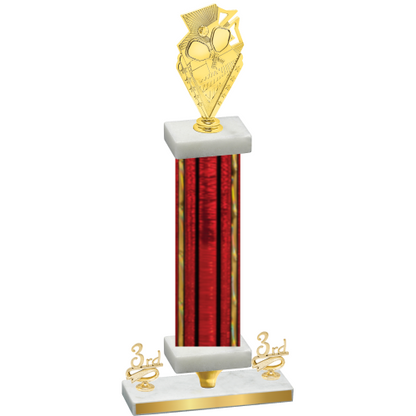 Premium Single Red Glacier Third Place Pickleball Trophy