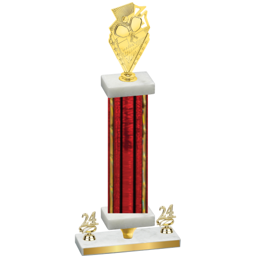 Premium Single Red Glacier Year Pickleball Trophy