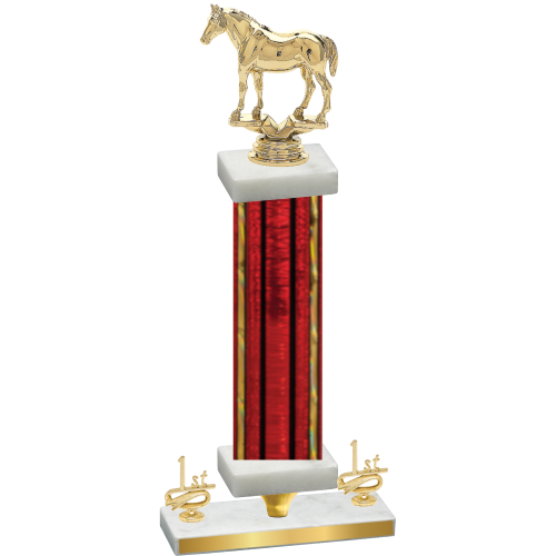 Premium Single Red Glacier First Place Horses Trophy