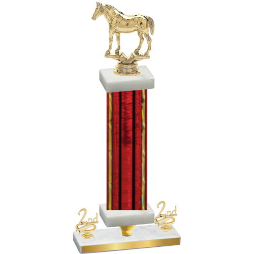 Premium Single Red Glacier Second Place Horses Trophy