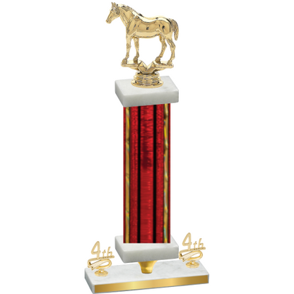 Premium Single Red Glacier Fourth Place Horses Trophy