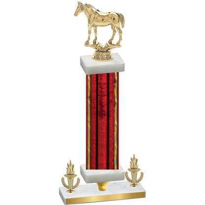 Premium Single Red Glacier Victory Horses Trophy