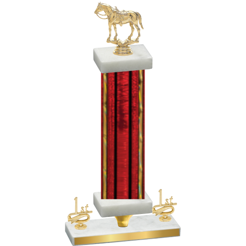 Premium Single Red Glacier First Place Horses Trophy