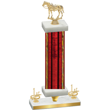 Premium Single Red Glacier First Place Horses Trophy