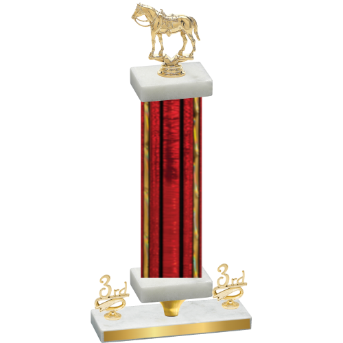 Premium Single Red Glacier Third Place Horses Trophy