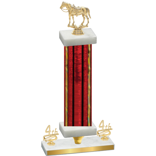 Premium Single Red Glacier Fourth Place Horses Trophy