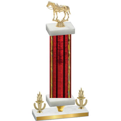 Premium Single Red Glacier Victory Horses Trophy