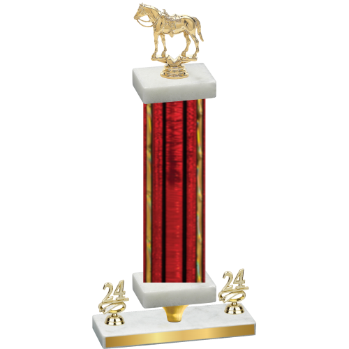 Premium Single Red Glacier Year Horses Trophy