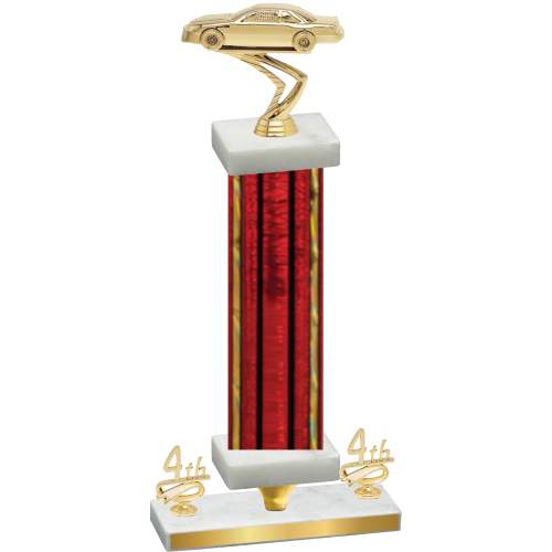 Premium Single Red Glacier Fourth Place Cars Trophy