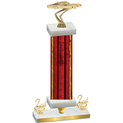 Premium Single Red Glacier Second Place Cars Trophy