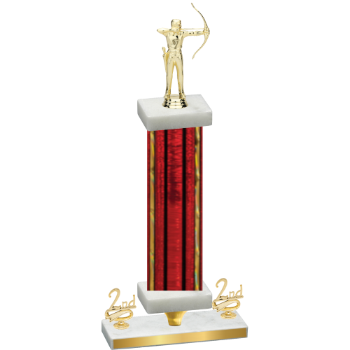 Premium Single Red Glacier Second Place Archery Trophy