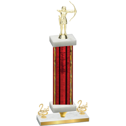 Premium Single Red Glacier Second Place Archery Trophy