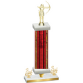 Premium Single Red Glacier Third Place Archery Trophy