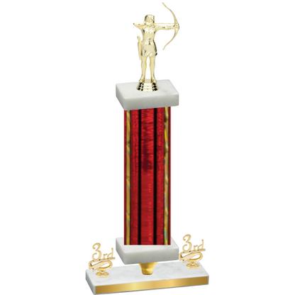 Premium Single Red Glacier Third Place Archery Trophy