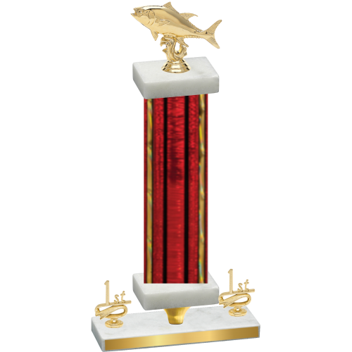 Premium Single Red Glacier First Place Fishing Trophy