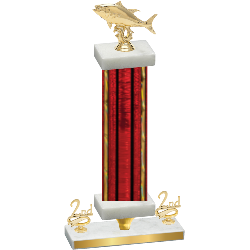 Premium Single Red Glacier Second Place Fishing Trophy