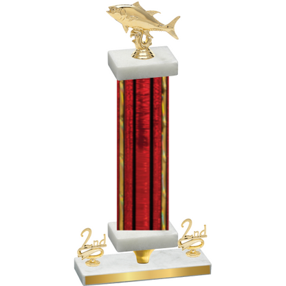 Premium Single Red Glacier Second Place Fishing Trophy