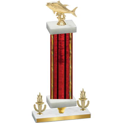 Premium Single Red Glacier Victory Fishing Trophy