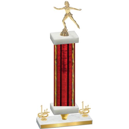 Premium Single Red Glacier First Place Skater Trophy