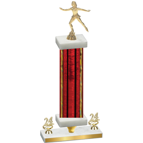 Premium Single Red Glacier Year Skater Trophy