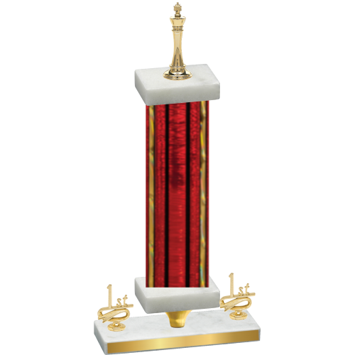 Premium Single Red Glacier First Place Chess Trophy