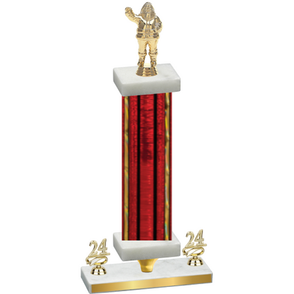 Premium Single Red Glacier Year Holiday Trophy