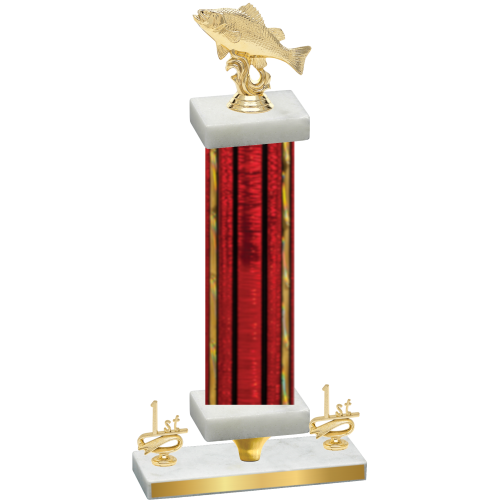 Premium Single Red Glacier First Place Fishing Trophy